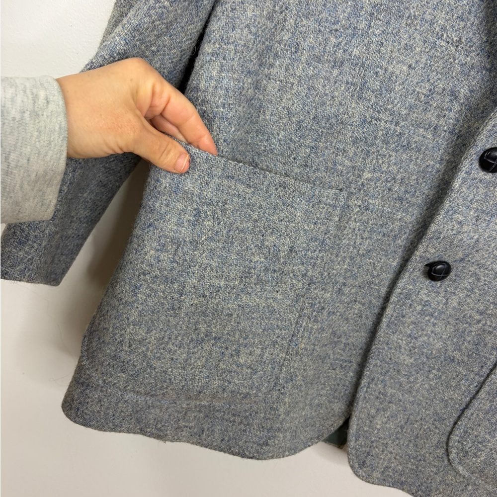 Vintage Harris Tweed Sport Coat Mens 38R Gray Blue Wool Retro Made in Canada - Picture 7 of 14